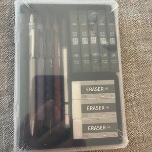 New LCS Metal Mechanical Pencil Set 0.5 HB Lead Grade Work School